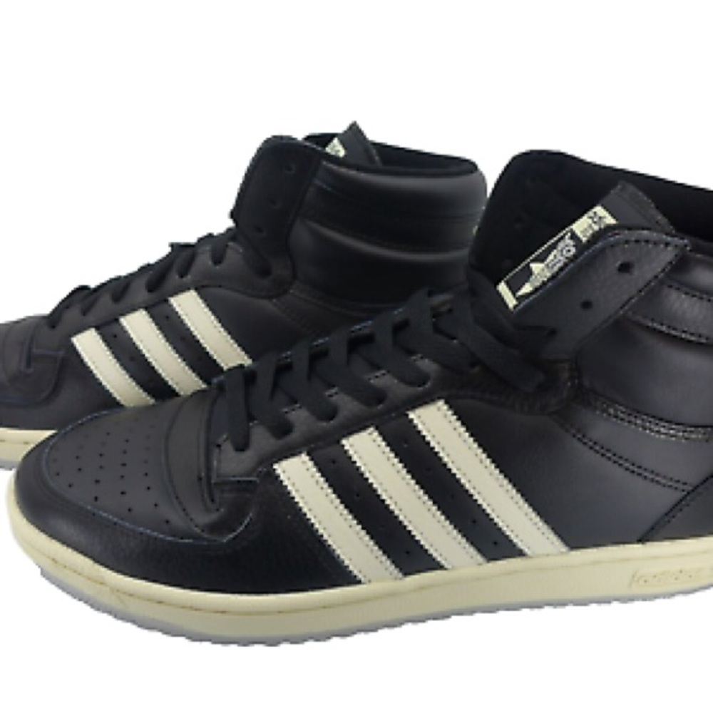 Adidas Men's Black and cream High-Top Sneakers